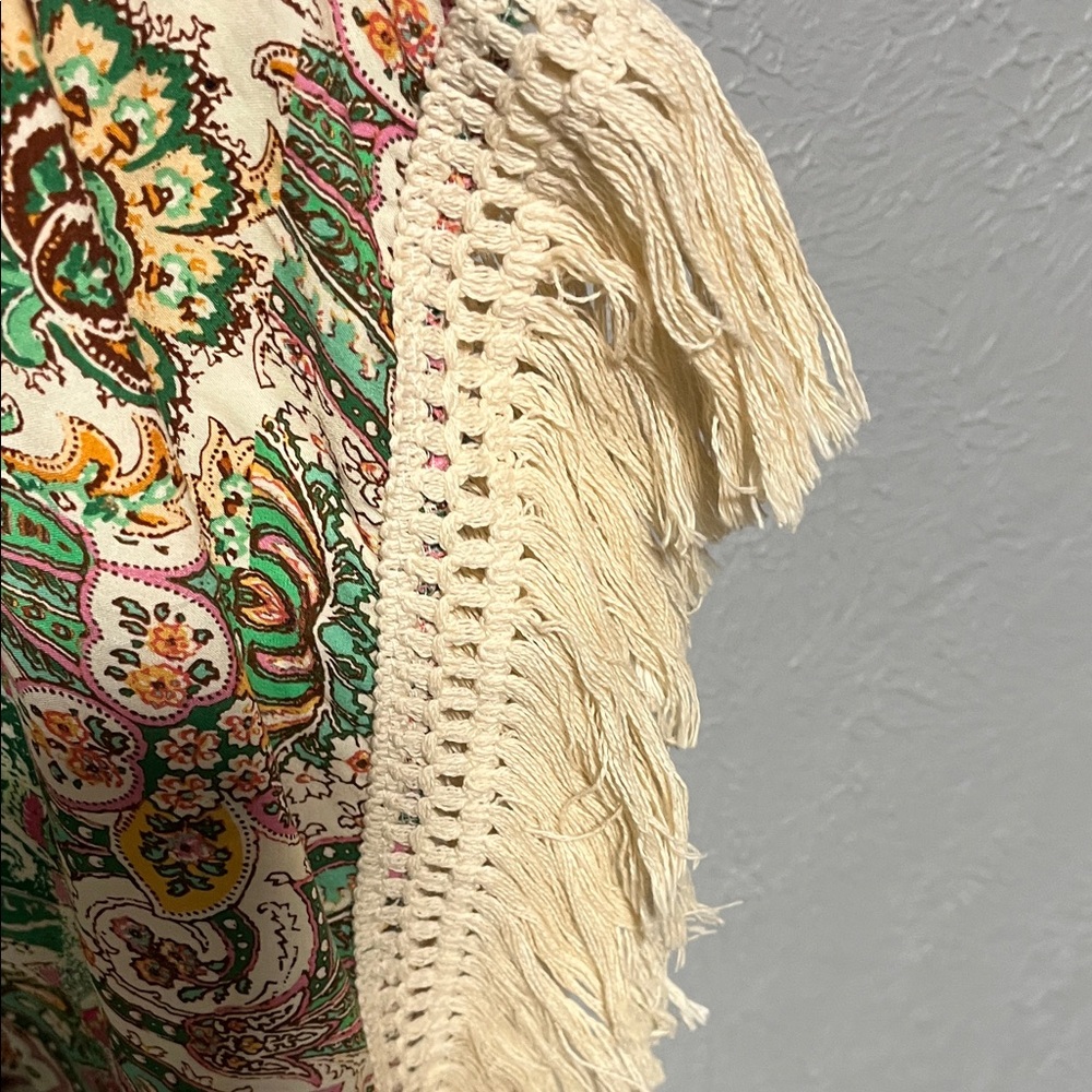 Made in Italy Bohemian Green and Cream Kaftan - Picture 6 of 8